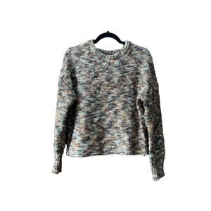 Universal Thread Women's Crewneck Wool Blend Sweater Colorful Chunky Knit Size S